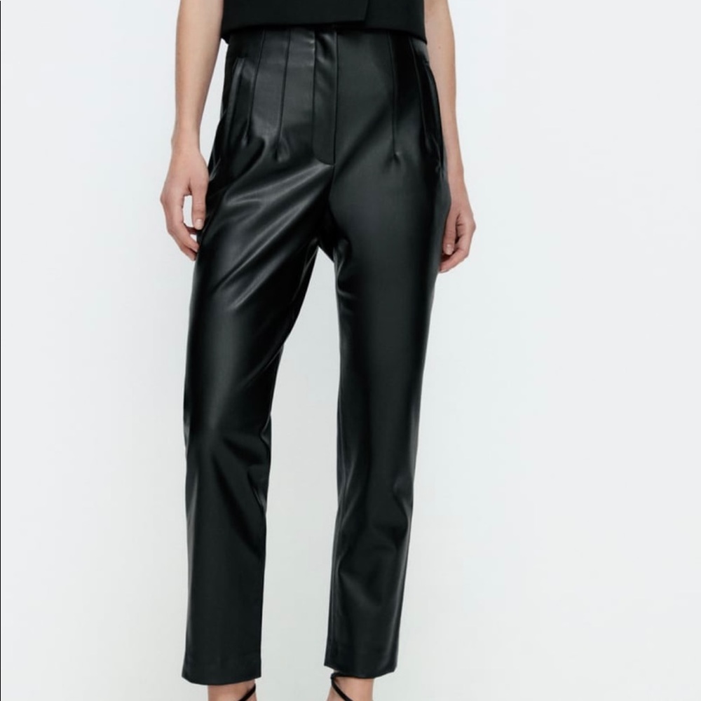 Zara faux leather high waisted pants